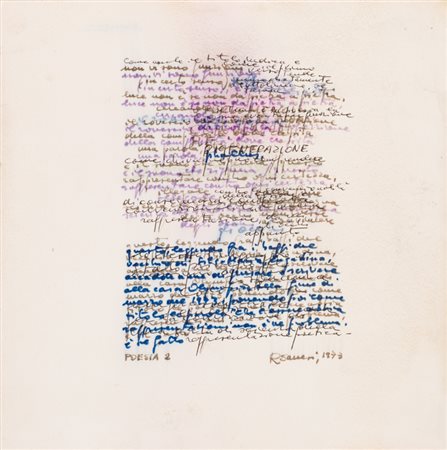ROBERTO SANESI (1930-2001)POESIA 2, 1973Tecnica mista su cartacm...