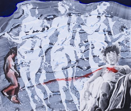 PAOLO BARATELLA (1935)Baccanti e Dioniso, 2014Tecnica mista e collage su...