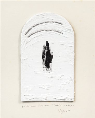 EMILIO ISGRÒ (1937)L'Artista e l'AmoreTecnica mista su cartone applicato su...