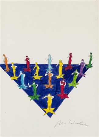 MARCO LODOLA (1955)Senza TitoloPennarelli e grafite su cartacm 33x23,5Firma...