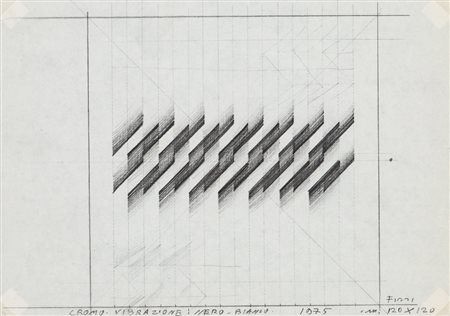 ENNIO FINZI (1931)Cromo Vibrazione - Nero Bianco, 1975Matita su cartacm...