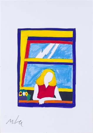 MARCO LODOLA (1955)Senza TitoloPennarelli e grafite su cartacm 29,5x21Firma...