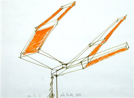 Achille Perilli 1927, Roma (Rm) - [Italia] Vela Luka pennarello su carta...