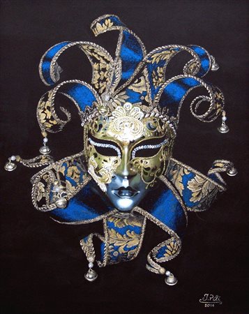 Ivan Pili 1976, Cagliari (Ca) - [Italia] Maschera veneziana olio su tela...