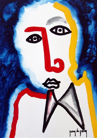 Guy De Jong 1949, Bruxelles - [Belgio] Una nuvola acrilico su tela 50x35 cm...