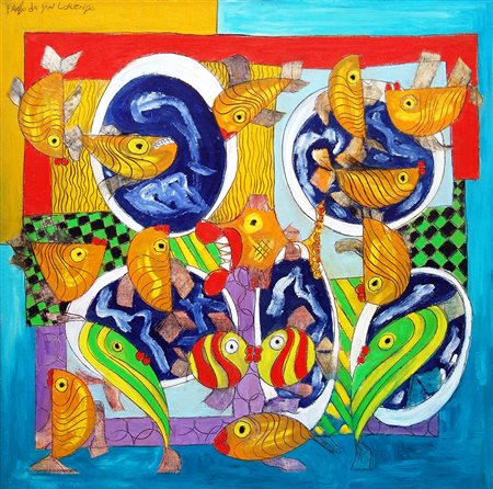 Paolo da San Lorenzo 1935, San Lorenzo in Campo (Pu) - [Italia] Acquario olio...