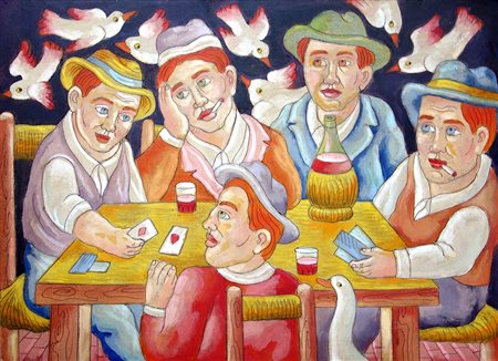 Roberto Sguanci 1948, Firenze (Fi) - [Italia] Partita a carte tecnica mista...