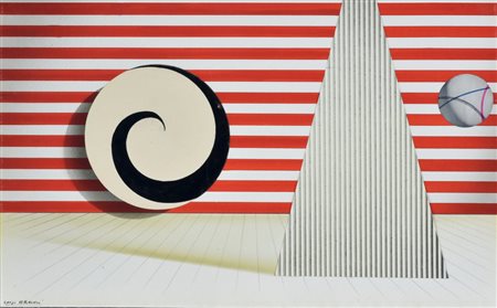 Luigi Veronesi BOZZETTO PER UNA SCENA DEL BALLETTO DI MALIPIERO tecnica mista...