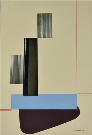 Luigi Veronesi COMPOSIZIONE collage e tecnica mista su cartoncino, cm 40x27,5...
