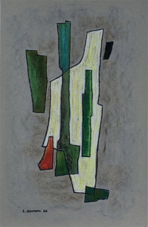 Luigi Veronesi FRAMMENTI N. 90 pastelli a cera su carta, cm 50x32,5 firmato e...