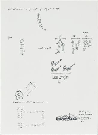 Gianfranco Baruchello SENZA TITOLO inchiostro su cartoncino, cm 21,5x16,5 sul...