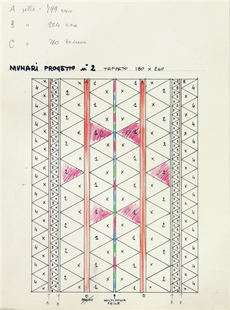 Bruno Munari BOZZETTI Matita e china su carta, varie misure, cm 35x25 e 30x21...