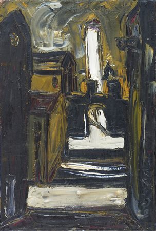 Goran Hvar "Composizione" cm. 55x37 - olio su tela Firmato al retro e datato...