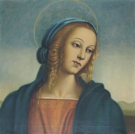 Pittore primi '900 "Madonna" cm. 37x38 - olio su tela