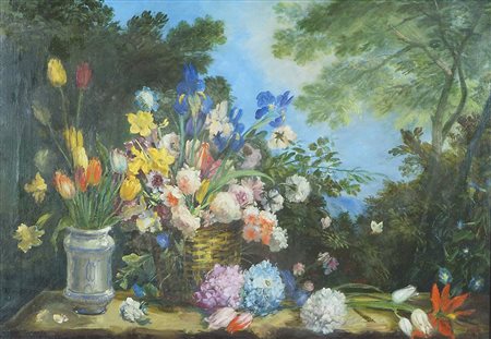 Maestro del XIX secolo "Natura morta" cm. 70x100 - olio su tela