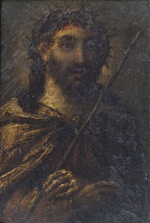 Maestro del XVIII secolo Lotto di 2 oli su rame, cm. 12x9: a) "Madonna...