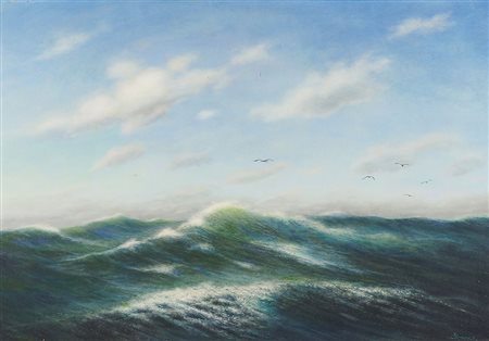 Guglielmo Stracca Gradisca 1899-Trieste 1979 "Mare, mare, mare" cm. 55x80 -...