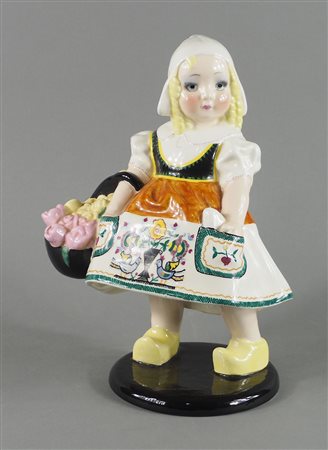 Essevi: scultura in ceramica policroma modello "Olandesina". Disegno di S....