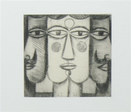 Avgust Cernigoj Trieste 1898-Sesana 1985 Lotto di 3 incisioni entro unica...