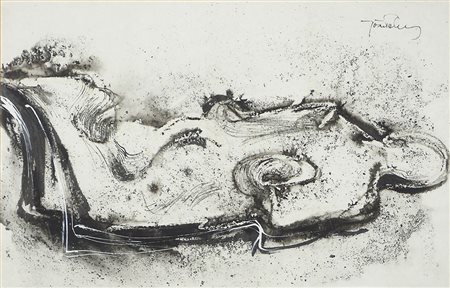 Joze Pohlen 1926-2005 "Figura distesa cm. 30x47 - tecnica mista su base...