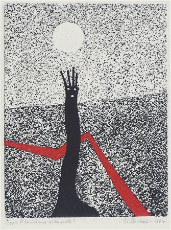 Luigi Spacal Trieste 1908-2000 "Fantasma della notte" cm. 45x35 - incisione a...