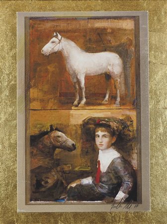 Mersad Berber 1940-2012 "Cavalli" cm. 42x33 - stampa multiplo Firmato b. a d.