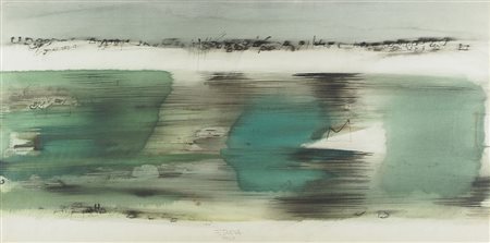 France Slana 1926 "Paesaggio" cm. 50x100 - tecnica mista su carta Firmato b....