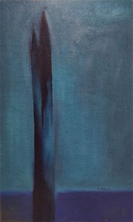 Andraz Salamun 1947 "Il cipresso" (2013) cm. 147x89 - acrilico su juta...