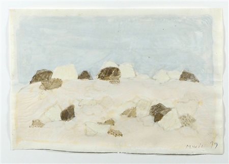 Anton Zoran Music Gorizia 1909-2005 "Paesaggio roccioso" cm. 18x27 - gouache...