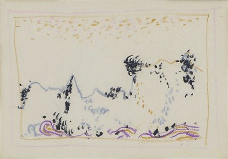 Anton Zoran Music Gorizia 1909-2005 "Paesaggio" cm. 13x19 - tecnica mista su...