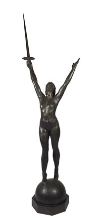 Emil Guillaume 1867-1942 "La délivrance" h. cm. 222 - scultura in bronzo a...