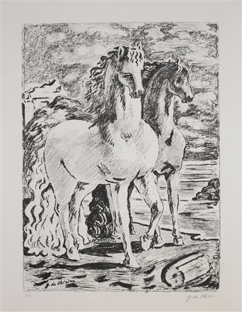 DE CHIRICO GIORGIO (1888 - 1978) Senza titolo. Litografia. Cm 50,00 x 70,00....