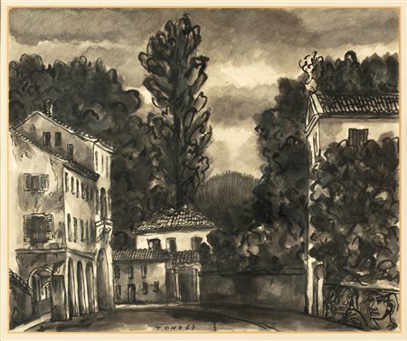 ZANCANARO TONO (1906 - 1985) Senza titolo. 1967. Tecnica mista su carta. Cm...