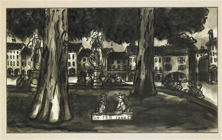 ZANCANARO TONO (1906 - 1985) In pra. 1967. Tecnica mista su carta. Cm 44,00 x...