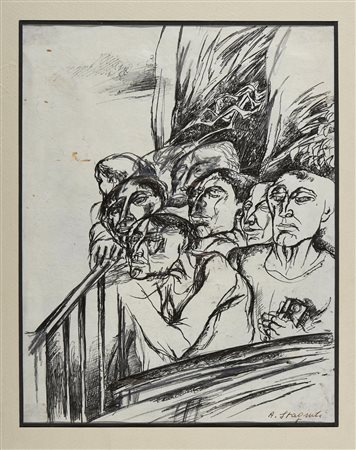 STAGNOLI ANTONIO (1922 - 2015) Senza titolo. Tecnica mista su carta. Cm 21,50...