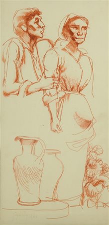 SAGASTEGUI OSWALDO (n. 1936) Senza titolo. 1967. Tecnica mista su carta. Cm...