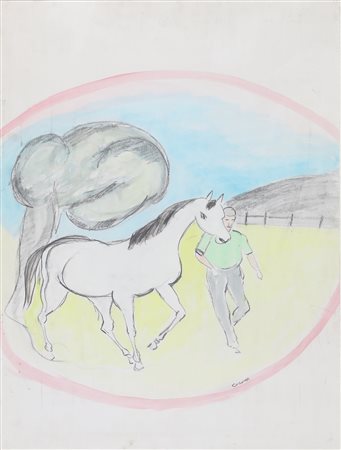 CESETTI GIUSEPPE (1902 - 1990) Senza titolo. Disegno su carta. Cm 57,00 x...