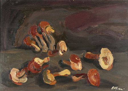 ALFIERI ATTILIO (1904 - 1992) Funghi. 1963. Olio su tavola. Cm 70,00 x 50,00....