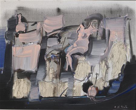 DI PRATA OSCAR (1910 - 2006) Senza titolo. Tecnica mista su tela. Cm 50,00 x...