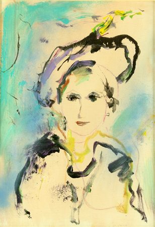 TRECCANI ERNESTO (1920 - 2009) Senza titolo. Olio su tela . Cm 35,00 x 50,00....