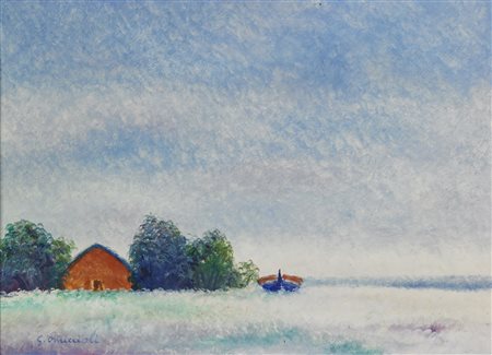 OMICCIOLI GIOVANNI (1901 - 1975) Senza titolo. Olio su tela . Cm 50,00 x...