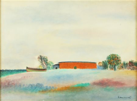 OMICCIOLI GIOVANNI (1901 - 1975) Senza titolo. 1968. Olio su tela . Cm 70,00...