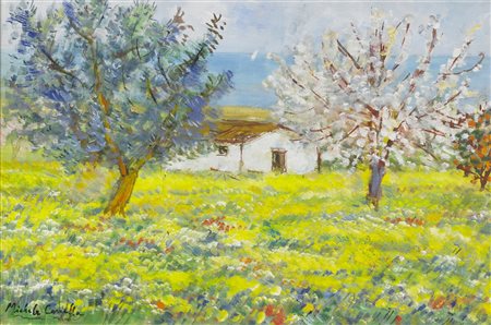 CASCELLA MICHELE (1892 - 1989) Senza titolo. Olio su tela . Cm 60,00 x 40,00....