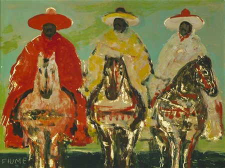 FIUME SALVATORE (1915 - 1997) Senza titolo. Olio su tavola. Cm 37,00 x 27,00....