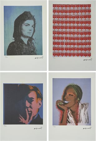 WARHOL ANDY (1928 - 1987) Lotto composto da n.4 fogli. Litografia. Cm 37,00 x...