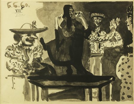 PICASSO PABLO (1881 - 1973) Dalla cartella Toros. 1960. Litografia. Cm 53,50...