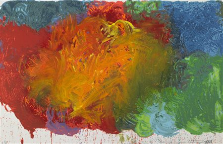 NITSCH HERMANN (n. 1938) Senza titolo. 2001. Serigrafia ritoccata a mano. Cm...