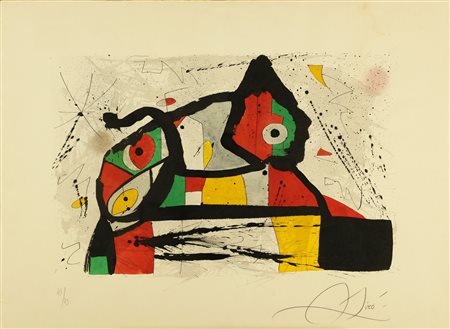 MIRO' JOAN (1893 - 1983) Senza titolo. Litografia. Cm 76,00 x 56,00. 45/75....