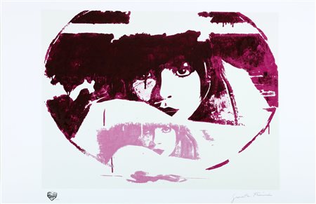 FIORONI GIOSETTA (n. 1932) Doppio Liberty Violet. Serigrafia polimaterica e...