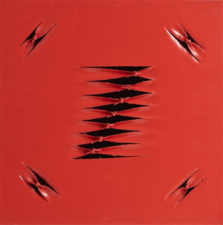 SALEMI CALOGERO (n. 1966) Squarci di nero. 2018. Tecnica mista su tela. Cm...